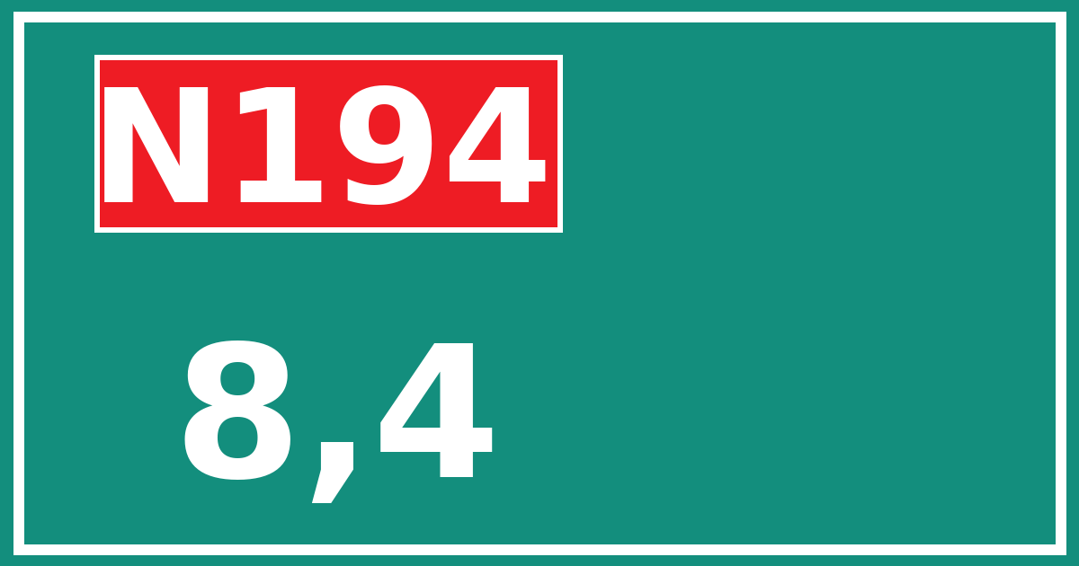 Hectometerbord N194 8,4