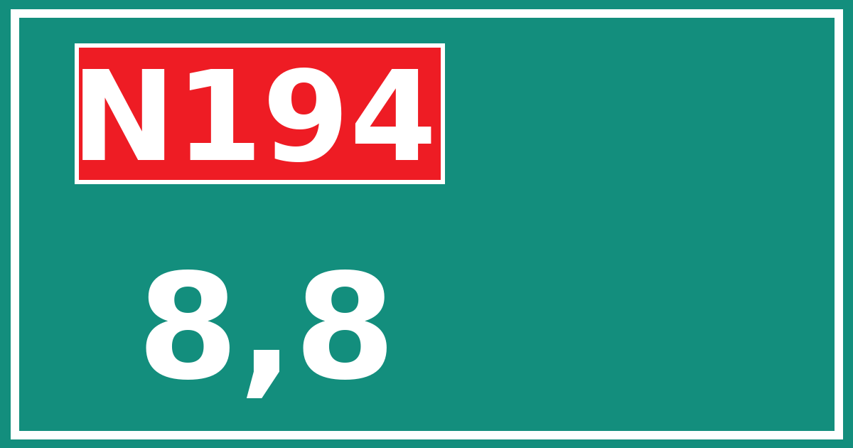 Hectometerbord N194 8,8