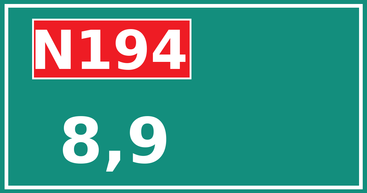 Hectometerbord N194 8,9