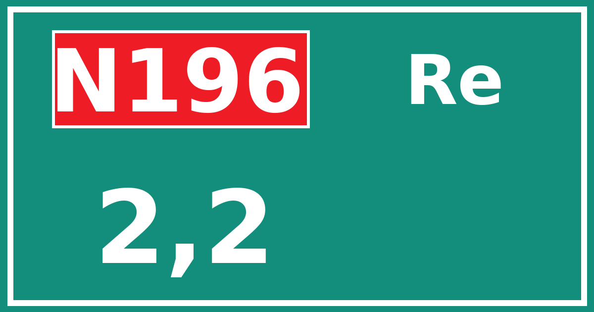 Hectometerbord N196 2,2 zijde Re