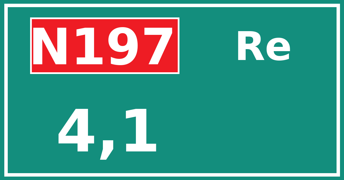 Hectometerbord N197 4,1 zijde Re