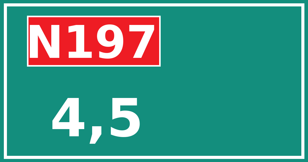 Hectometerbord N197 4,5