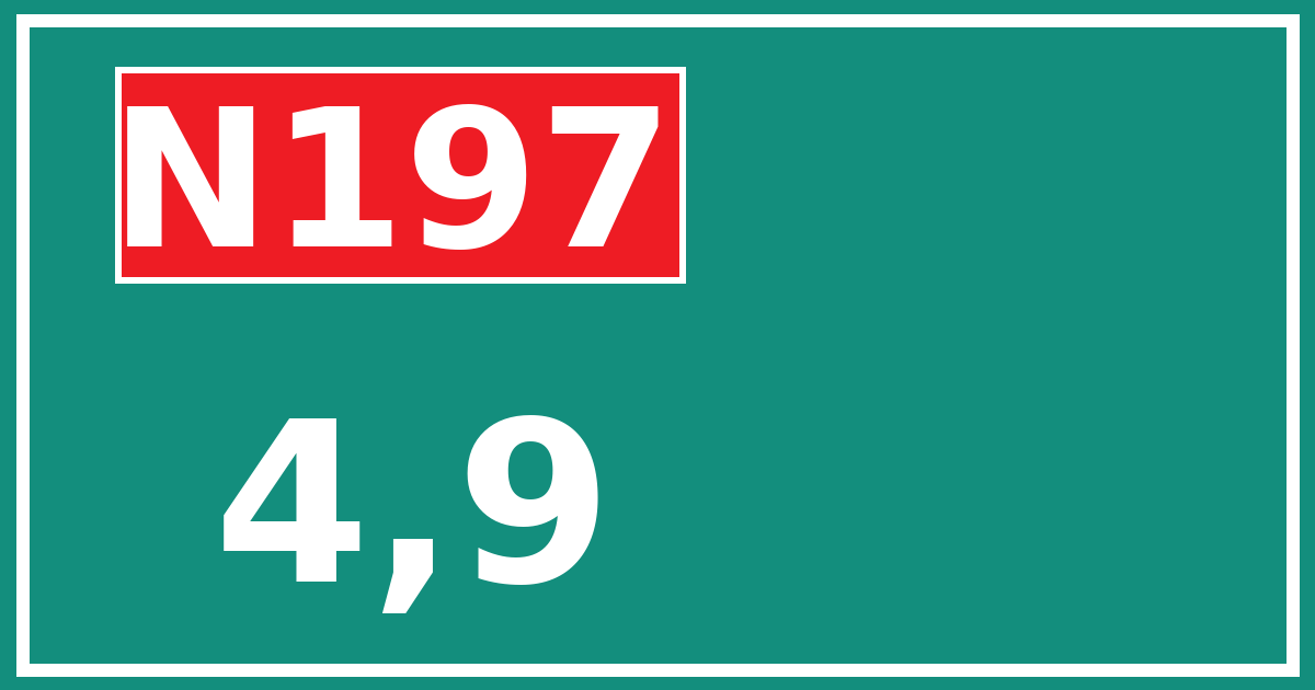 Hectometerbord N197 4,9