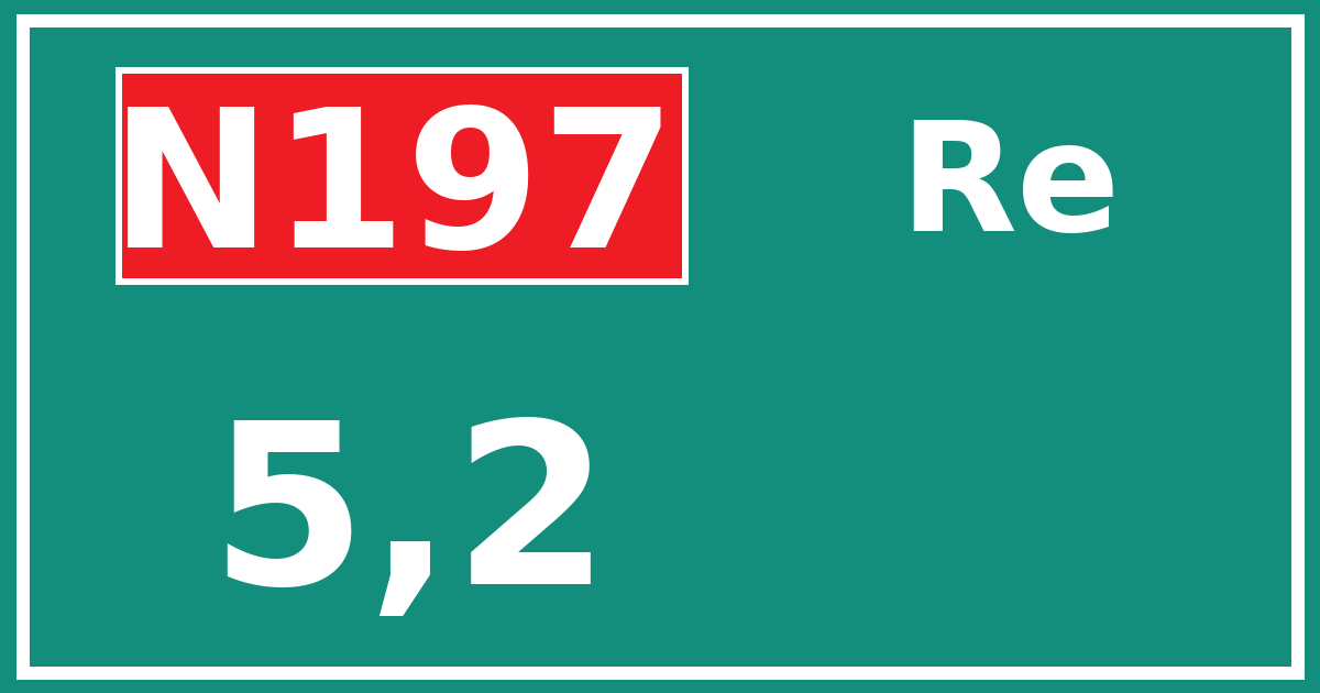 Hectometerbord N197 5,2 zijde Re