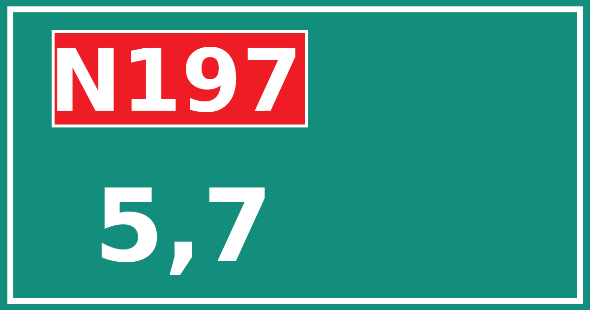 Hectometerbord N197 5,7
