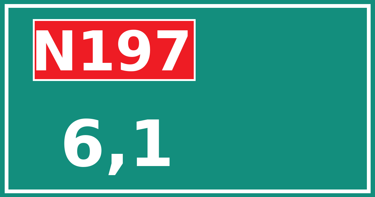 Hectometerbord N197 6,1