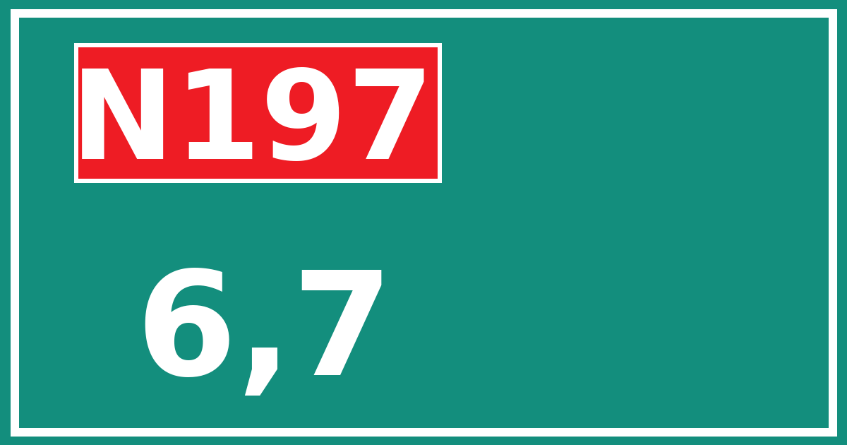 Hectometerbord N197 6,7