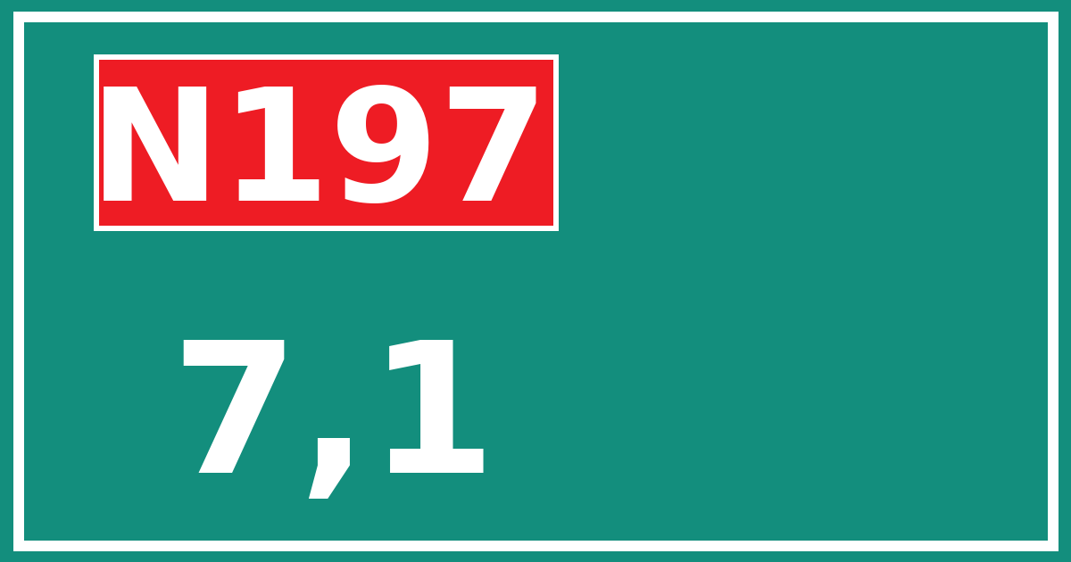 Hectometerbord N197 7,1
