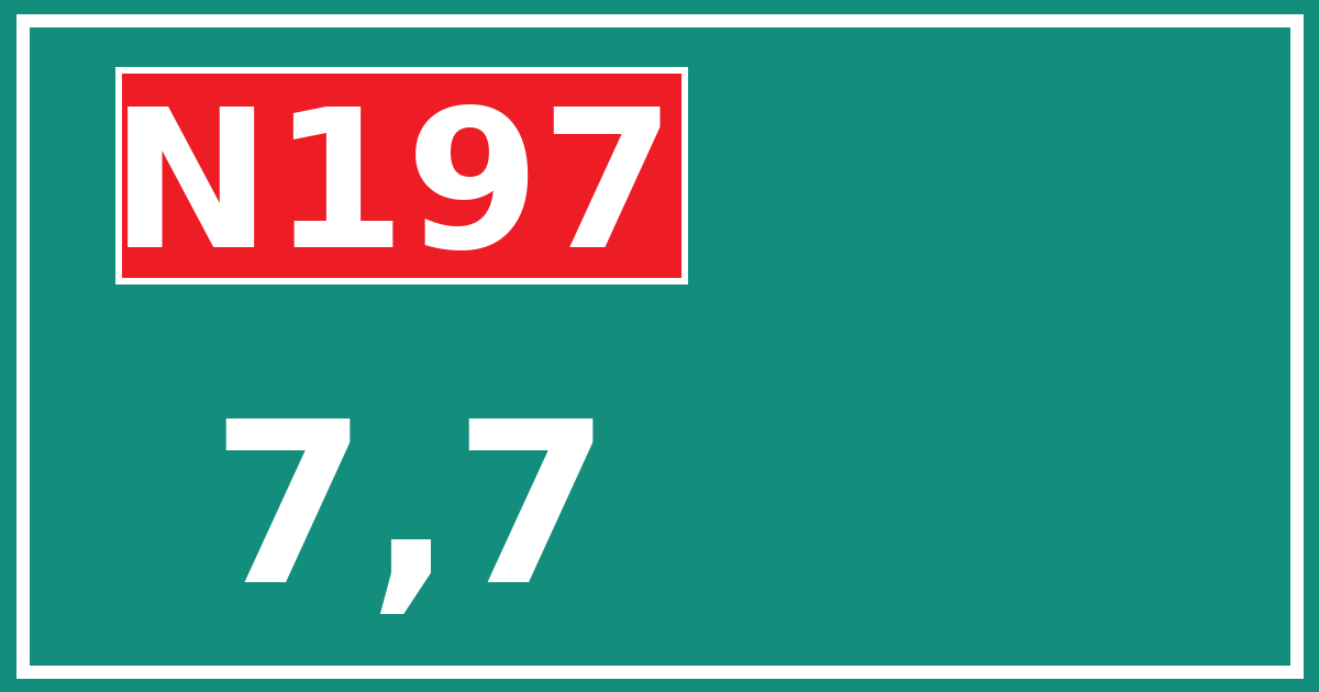 Hectometerbord N197 7,7