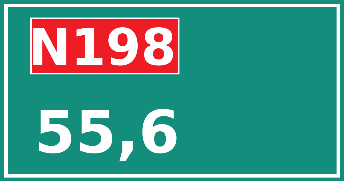Hectometerbord N198 55,6