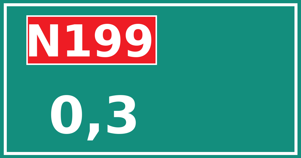 Hectometerbord N199 0,3