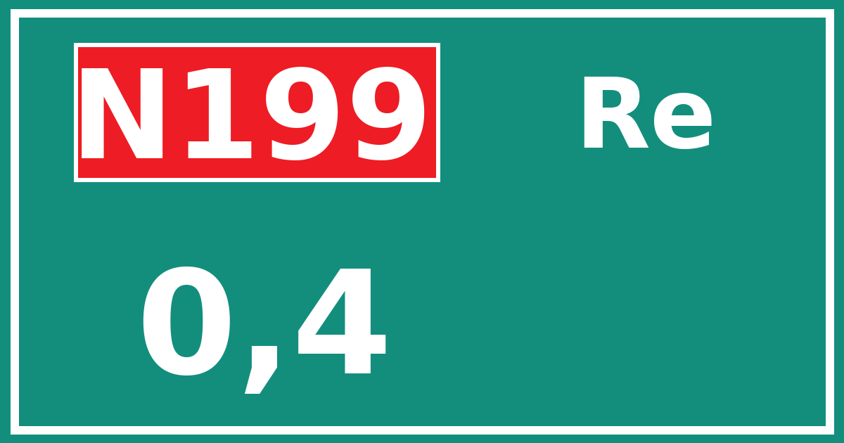 Hectometerbord N199 0,4 zijde Re