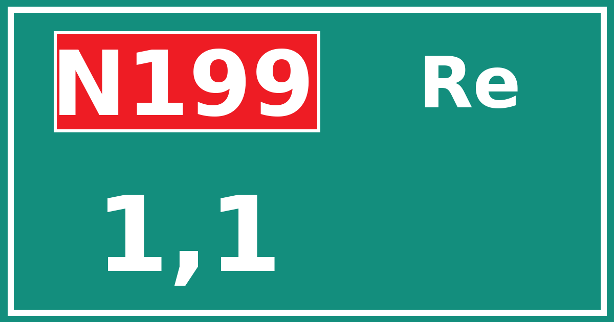 Hectometerbord N199 1,1 zijde Re