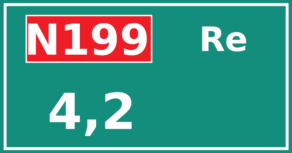Hectometerbord N199 4,2 zijde Re