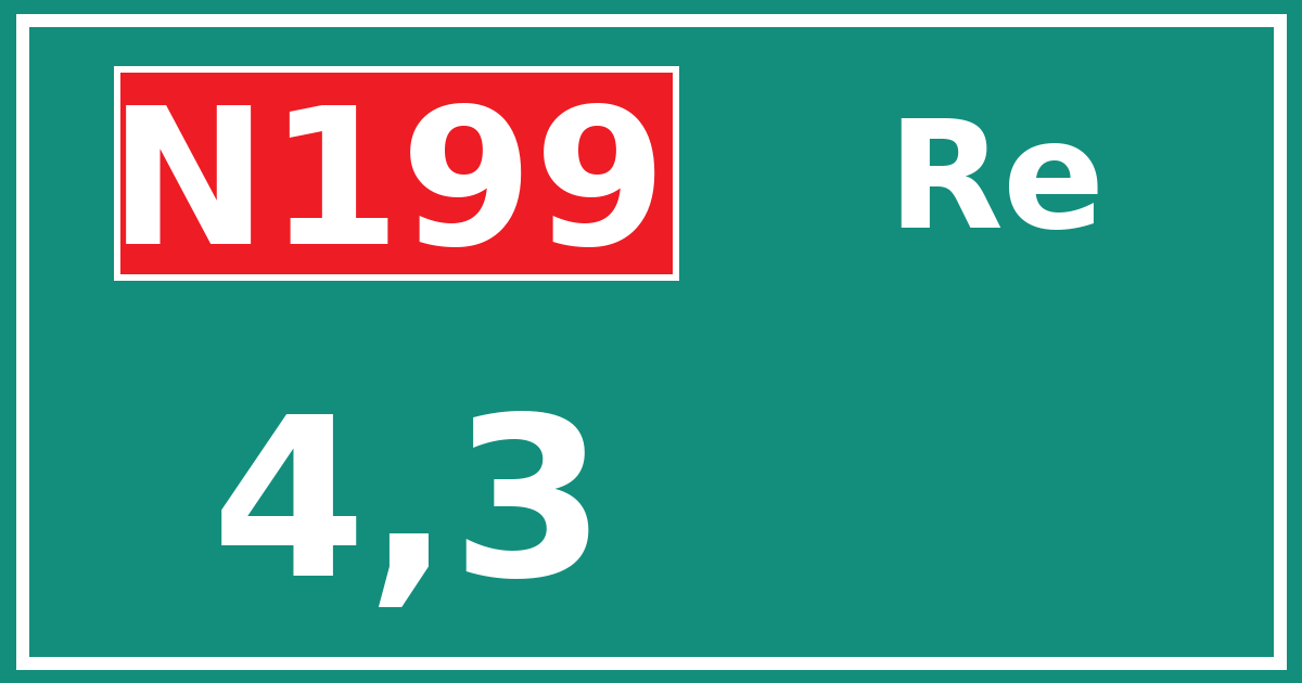 Hectometerbord N199 4,3 zijde Re