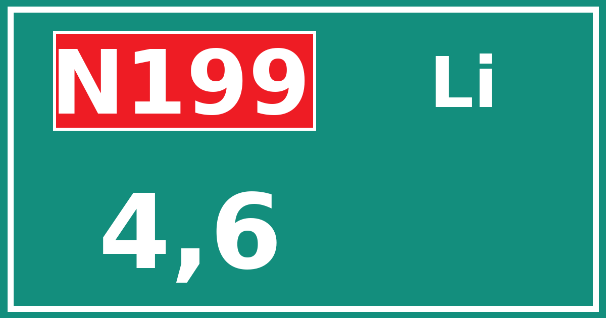 Hectometerbord N199 4,6 zijde Li