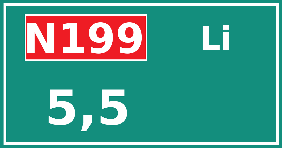 Hectometerbord N199 5,5 zijde Li