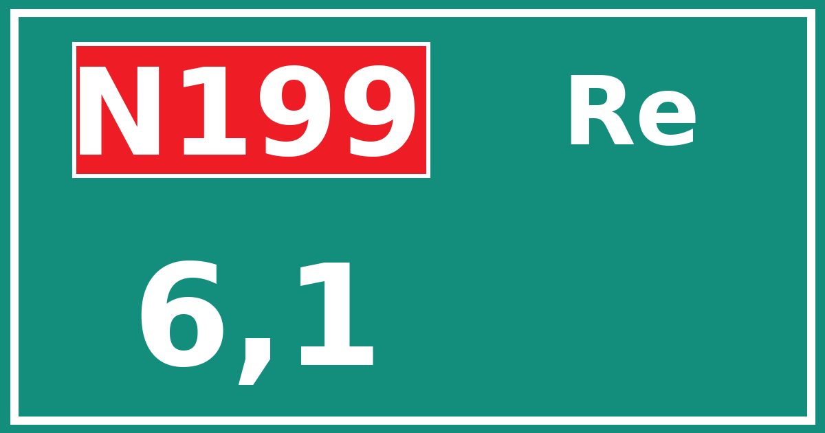 Hectometerbord N199 6,1 zijde Re