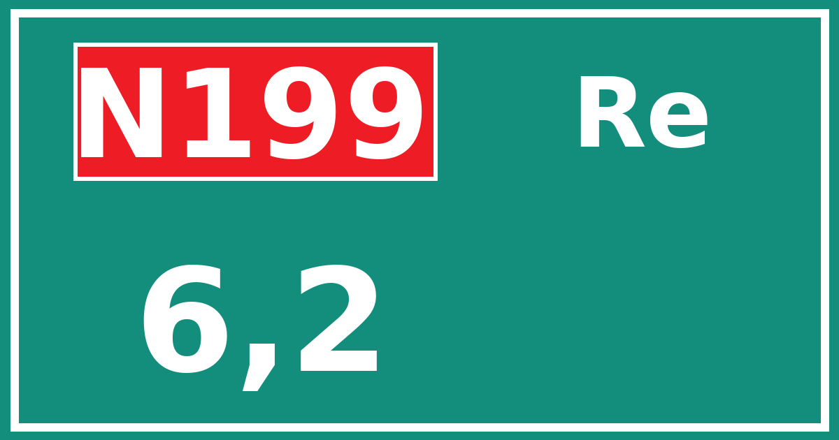 Hectometerbord N199 6,2 zijde Re