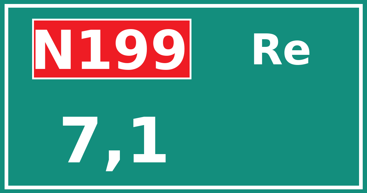 Hectometerbord N199 7,1 zijde Re