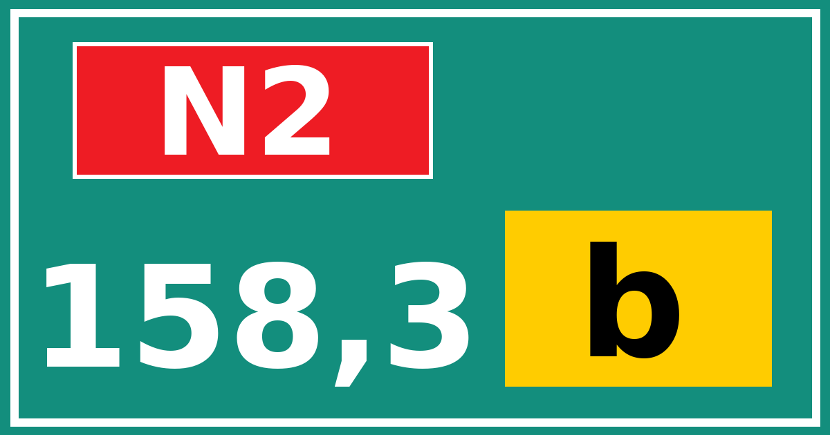 Hectometerbord N2 158,3 letter b