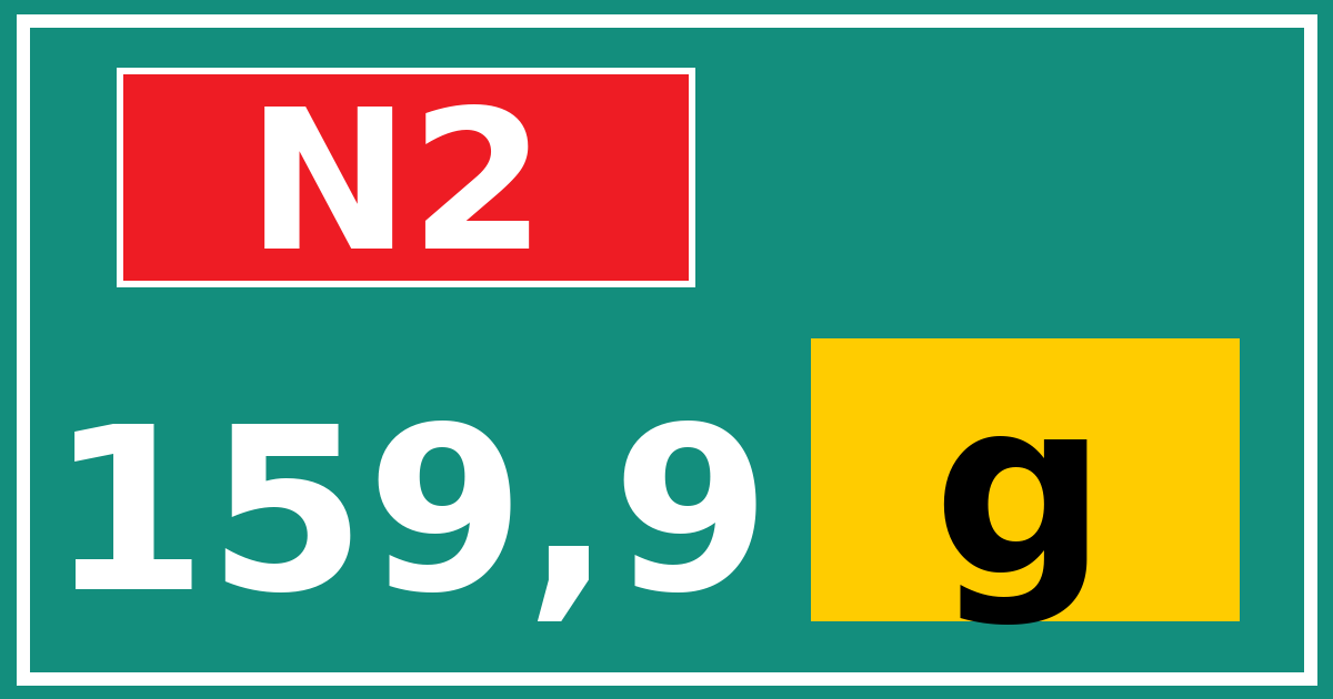 Hectometerbord N2 159,9 letter g