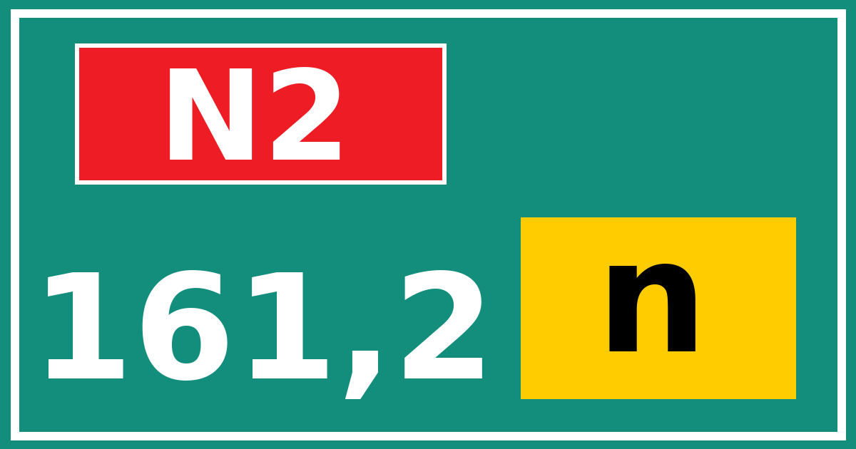 Hectometerbord N2 161,2 letter n