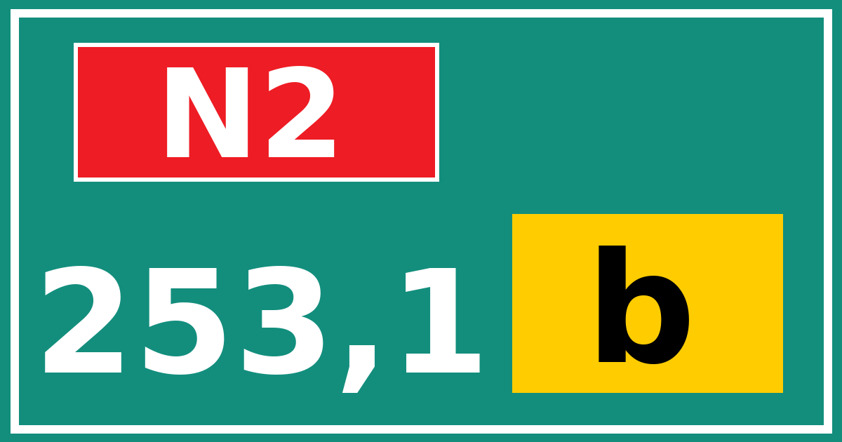 Hectometerbord N2 253,1 letter b