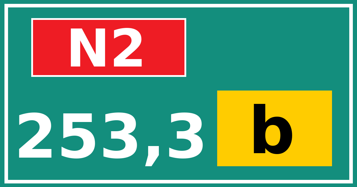 Hectometerbord N2 253,3 letter b