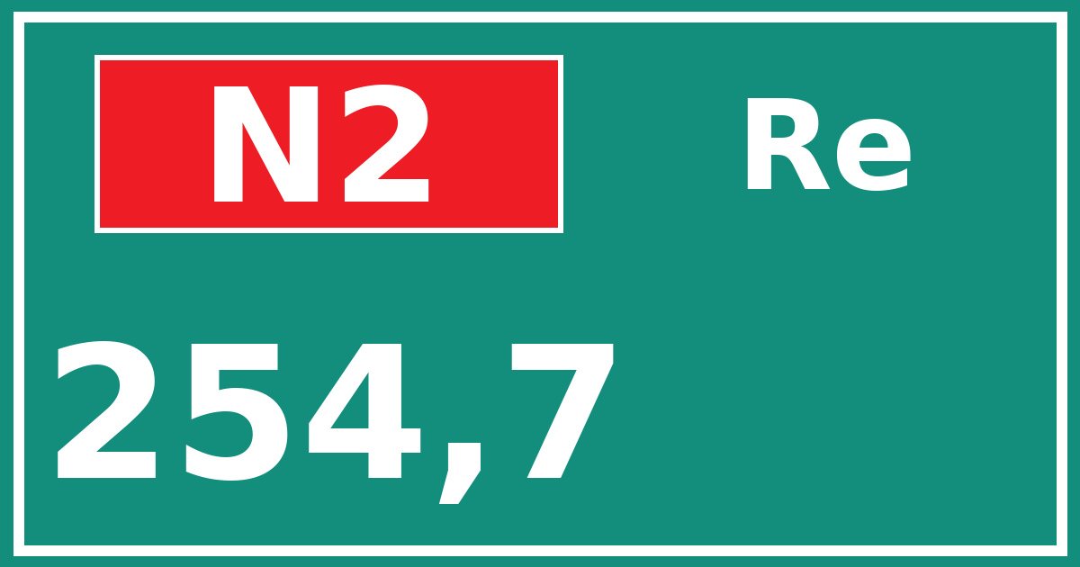Hectometerbord N2 254,7 zijde Re