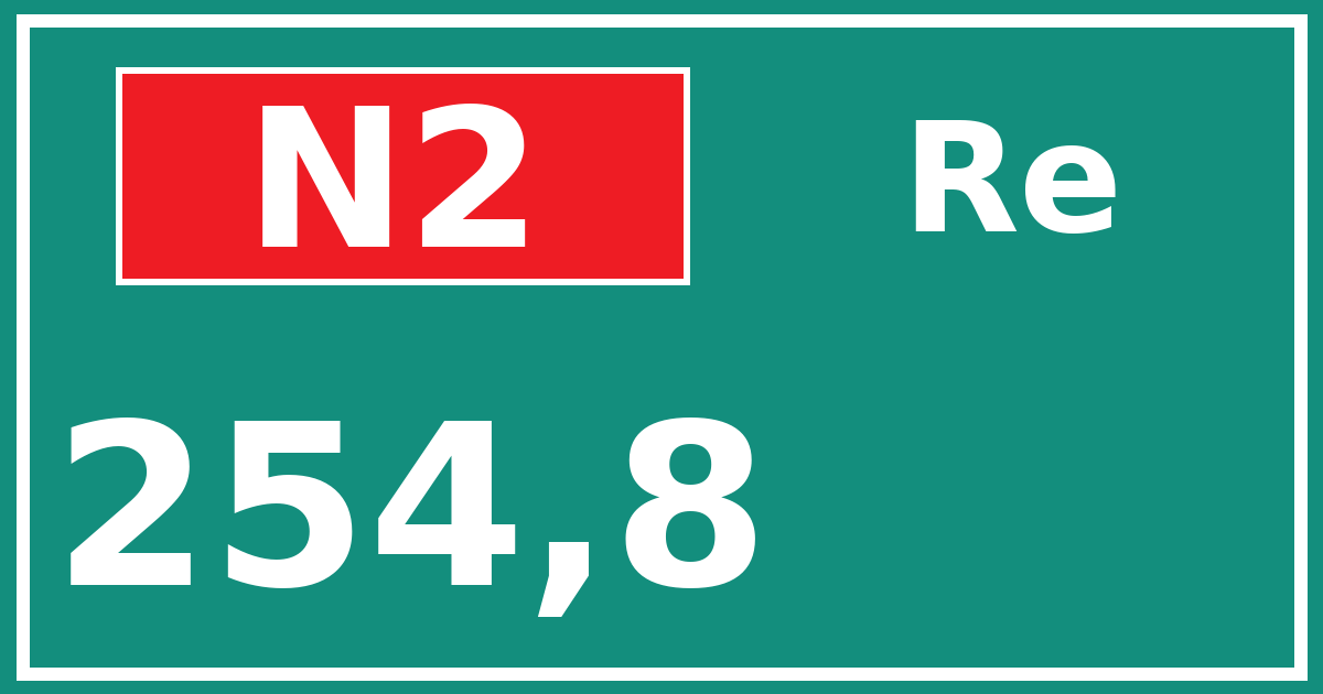 Hectometerbord N2 254,8 zijde Re