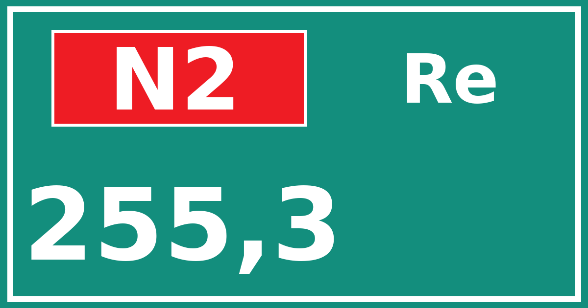Hectometerbord N2 255,3 zijde Re