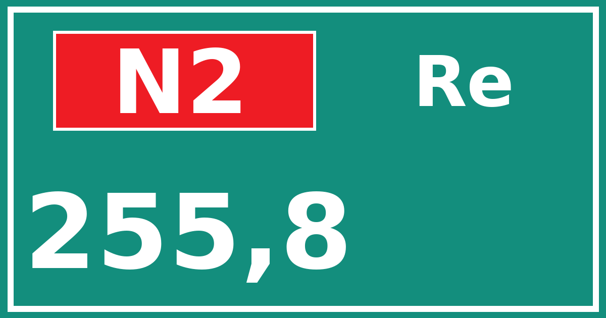 Hectometerbord N2 255,8 zijde Re