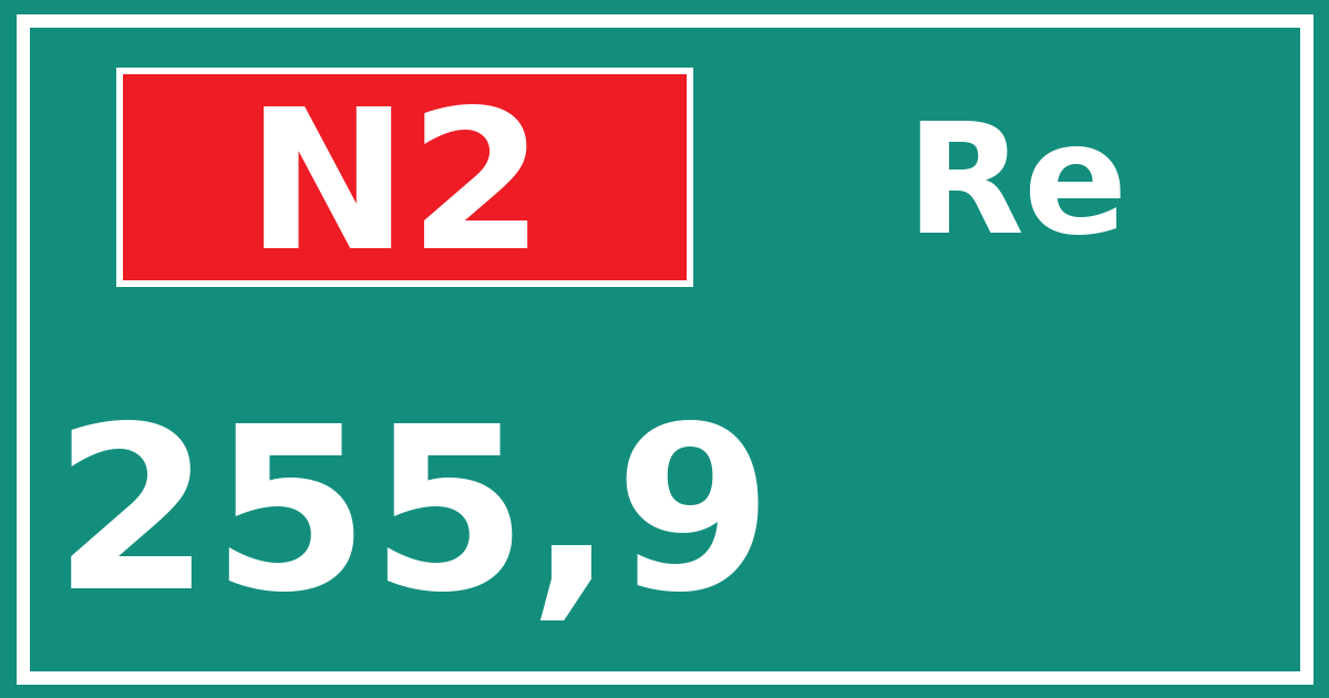 Hectometerbord N2 255,9 zijde Re