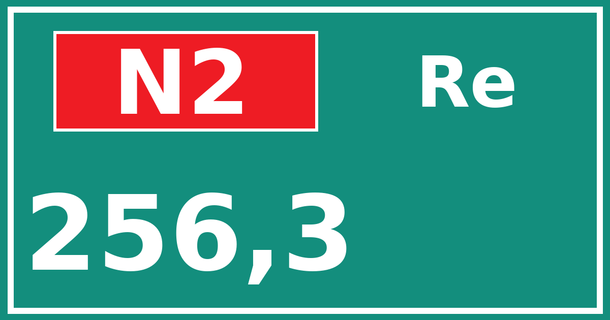 Hectometerbord N2 256,3 zijde Re