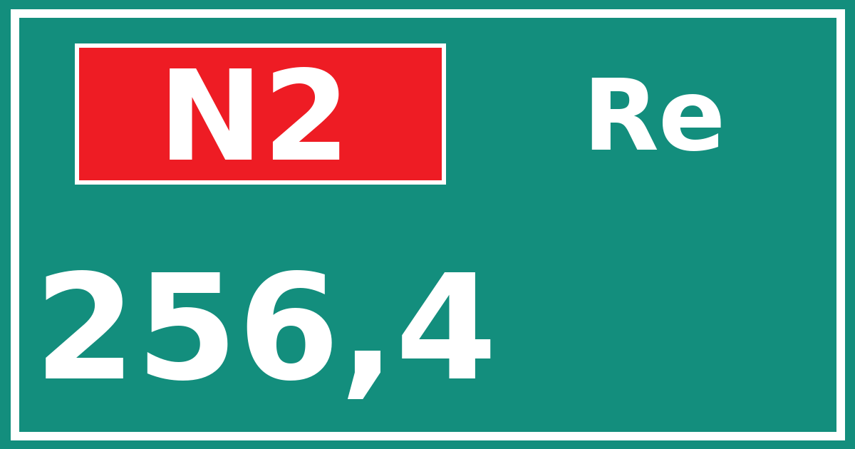 Hectometerbord N2 256,4 zijde Re