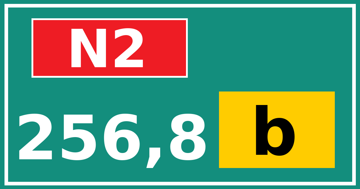 Hectometerbord N2 256,8 letter b