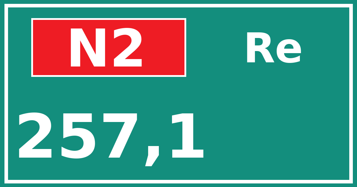 Hectometerbord N2 257,1 zijde Re