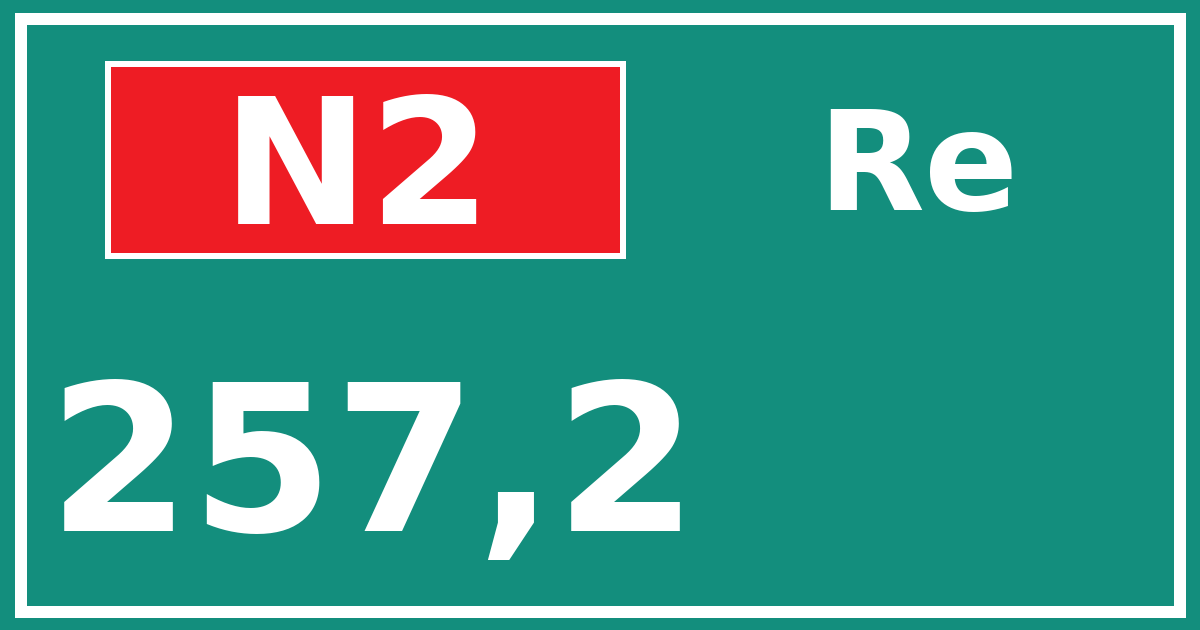 Hectometerbord N2 257,2 zijde Re