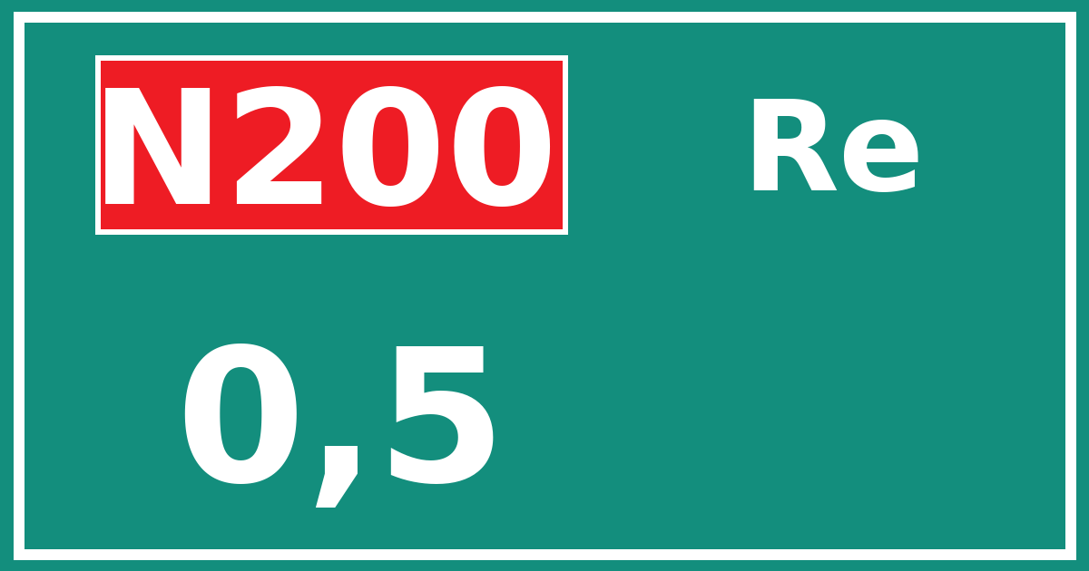 Hectometerbord N200 0,5 zijde Re