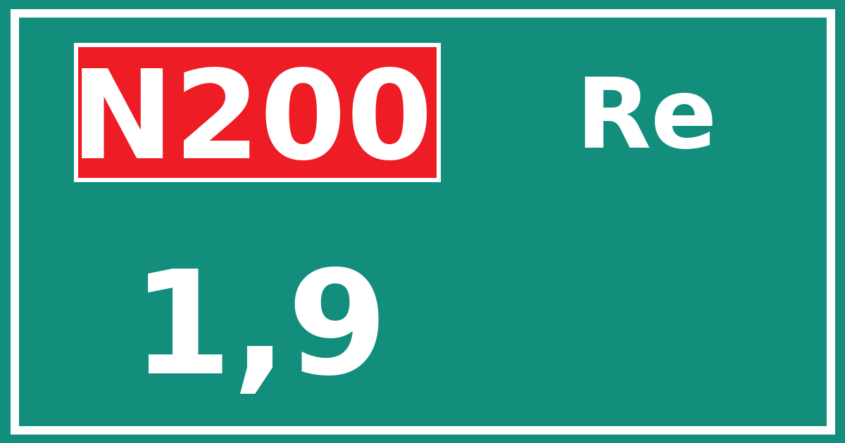 Hectometerbord N200 1,9 zijde Re