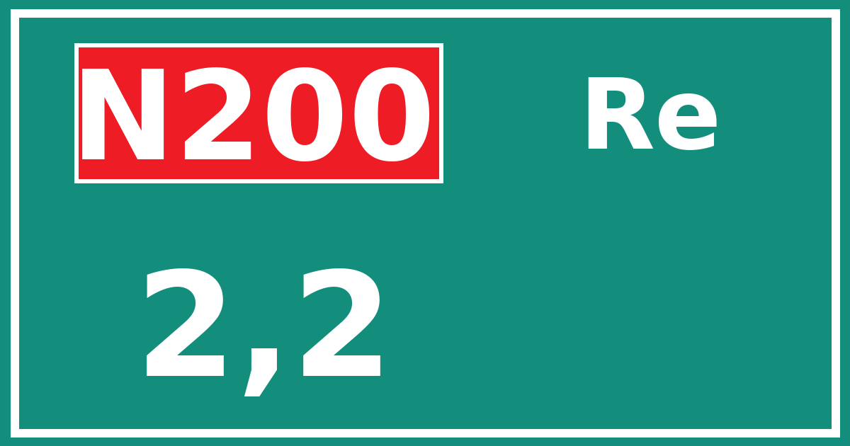 Hectometerbord N200 2,2 zijde Re