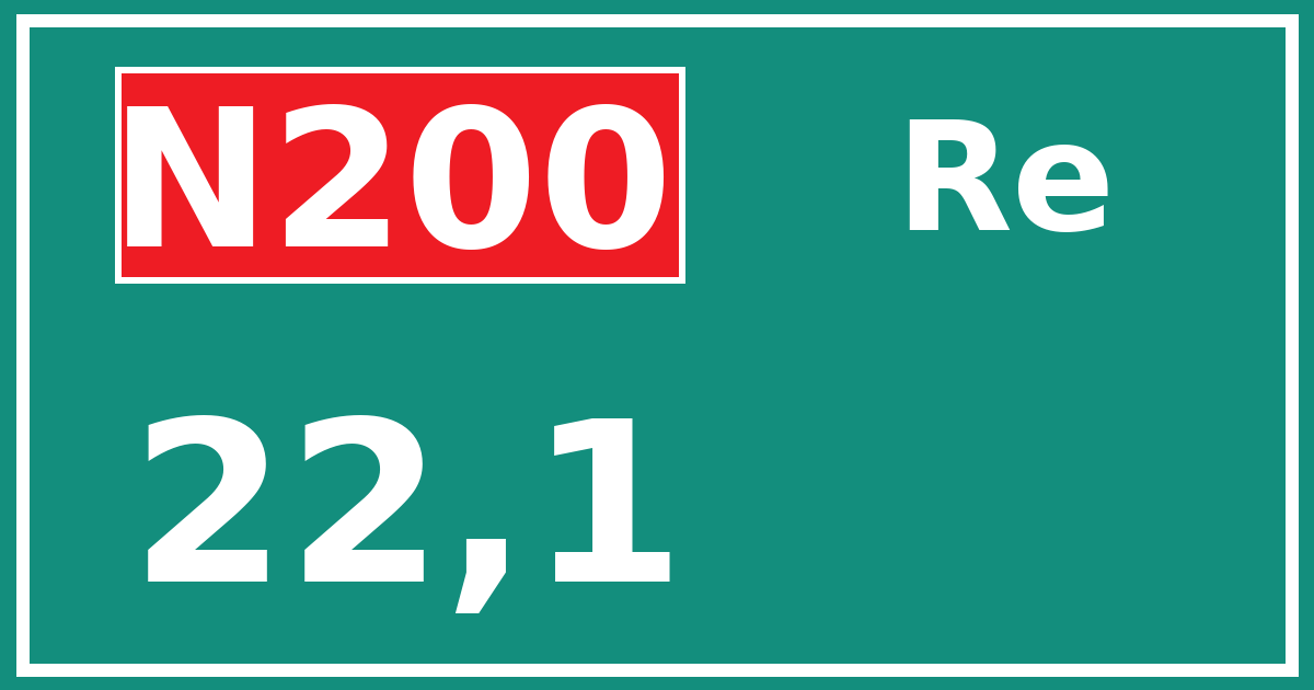 Hectometerbord N200 22,1 zijde Re