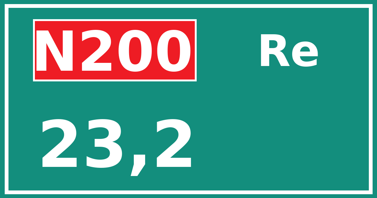 Hectometerbord N200 23,2 zijde Re