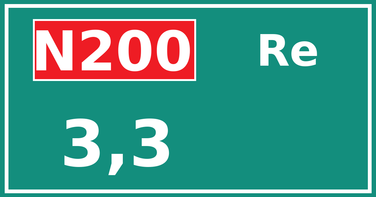 Hectometerbord N200 3,3 zijde Re