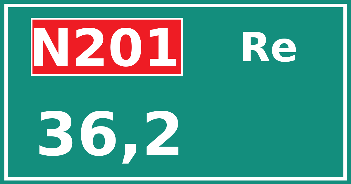 Hectometerbord N201 36,2 zijde Re