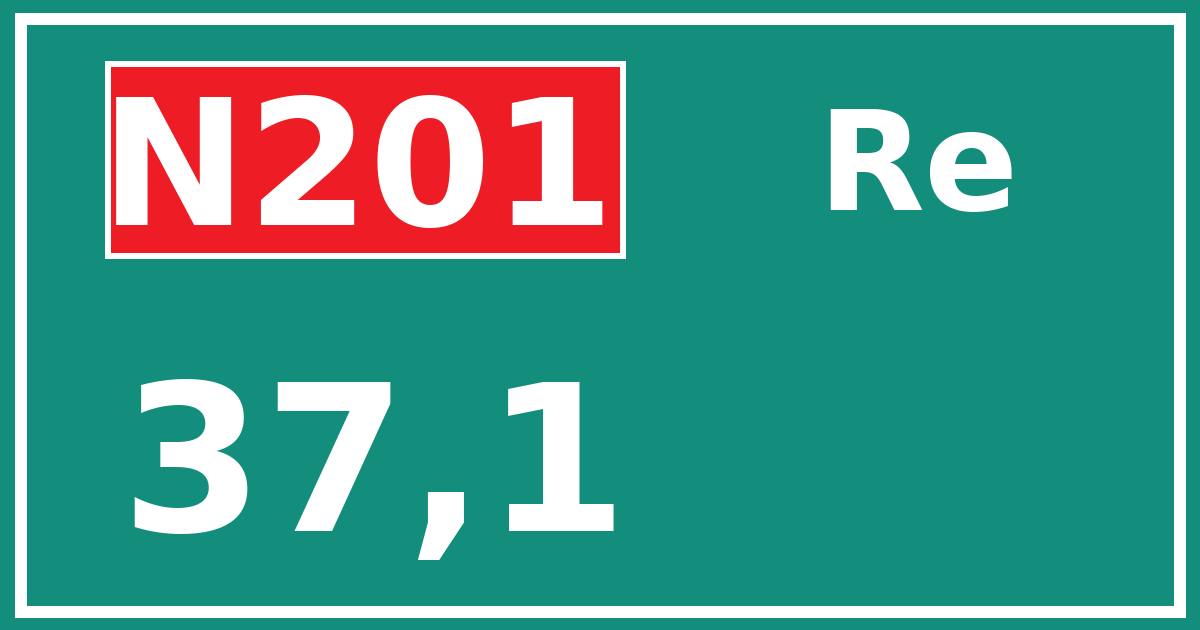 Hectometerbord N201 37,1 zijde Re