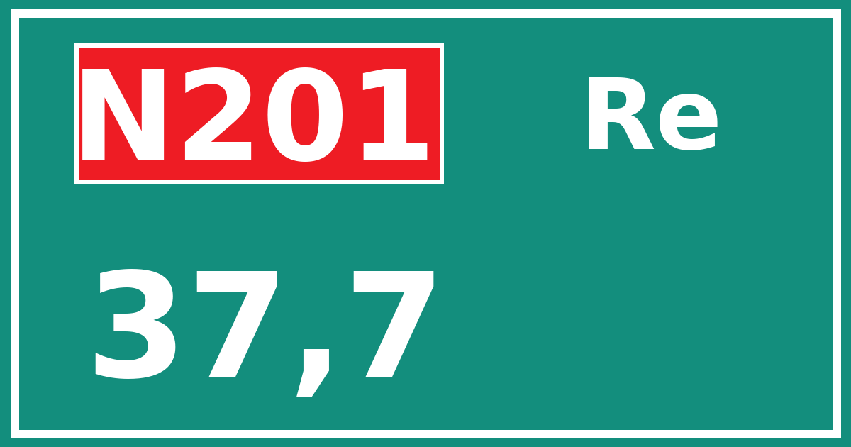 Hectometerbord N201 37,7 zijde Re