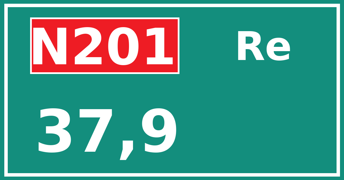 Hectometerbord N201 37,9 zijde Re