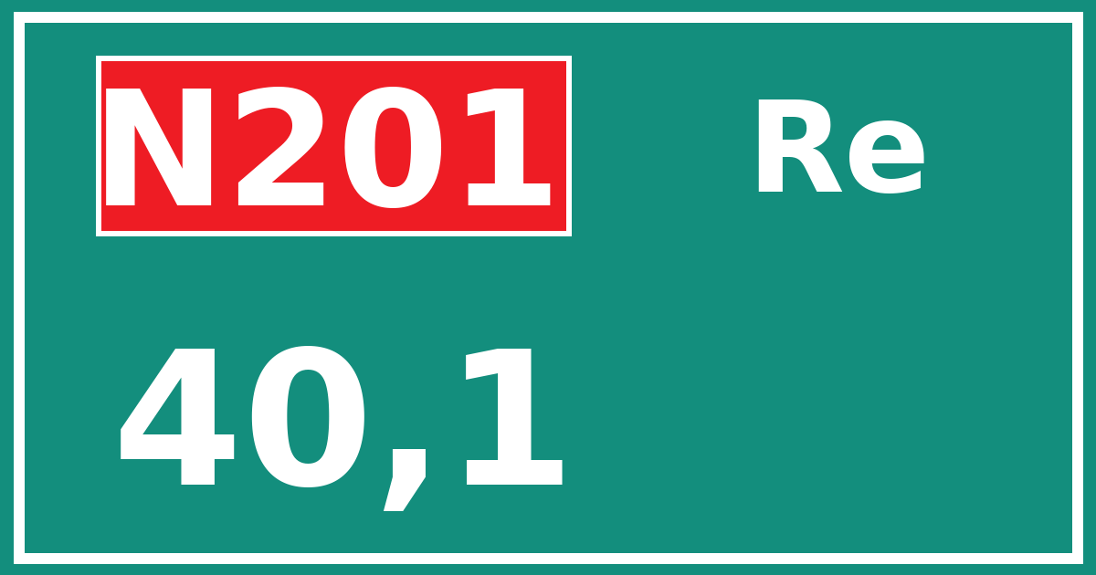 Hectometerbord N201 40,1 zijde Re